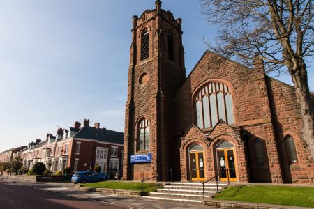 Street photo of the Whitley Bay Baptist Church building